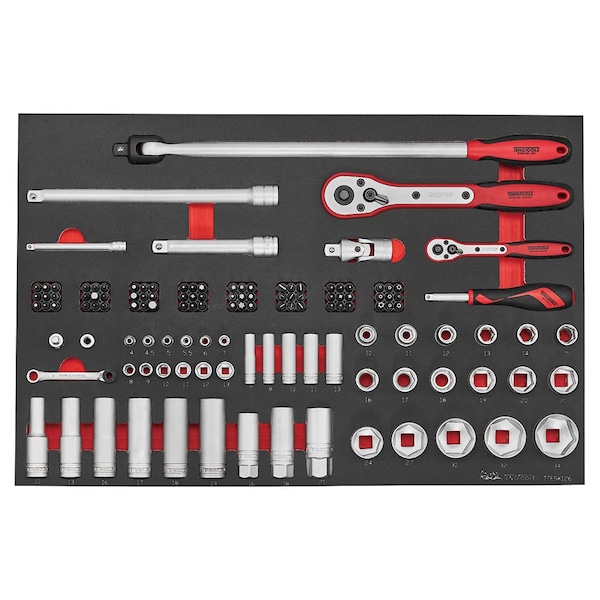 126 Piece 1/4 and 1/2" Drive Regular and Deep Socket S